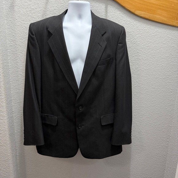 Vtg Christian Dior Monsieur Mens 43L Black Wool Blend Blazer Union Made in‎ USA